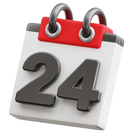 Calendar Date 24  3D Icon