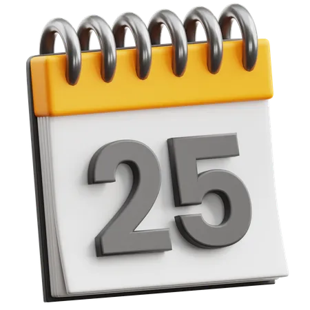 Calendar Date 25  3D Icon