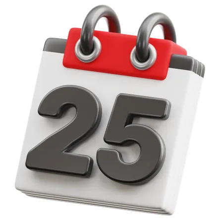 Calendar Date 25  3D Icon