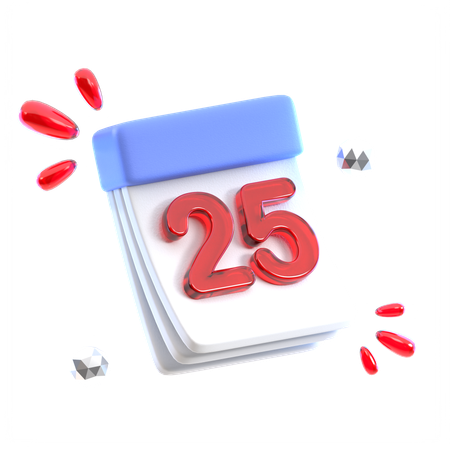 Calendar Date 25  3D Icon