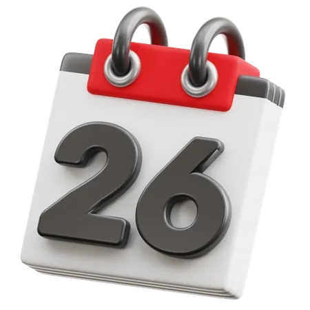 Calendar Date 26  3D Icon