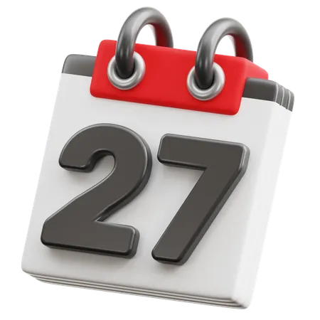 Calendar Date 27  3D Icon