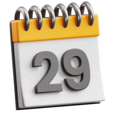 Calendar Date 29  3D Icon