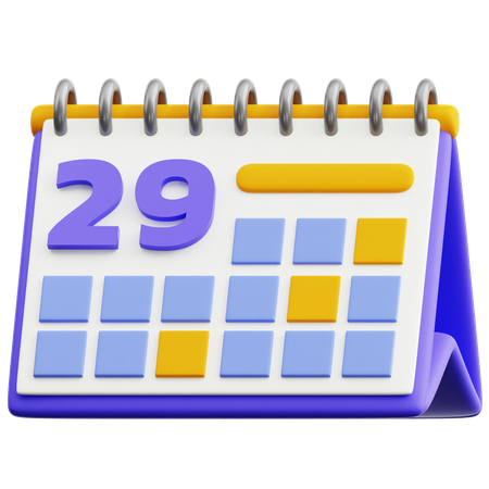 Calendar Date 29  3D Icon