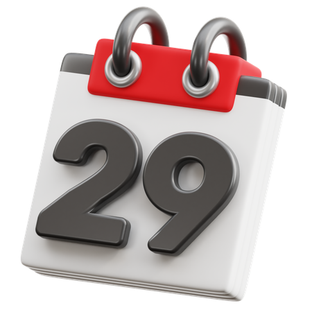 Calendar Date 29  3D Icon