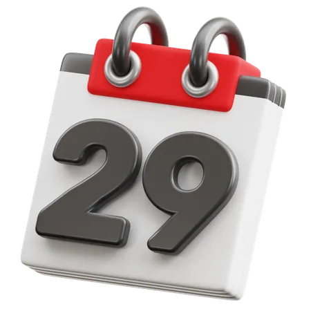 Calendar Date 29  3D Icon