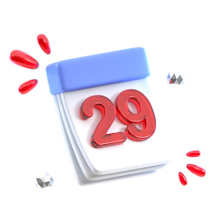 Calendar Date 29  3D Icon