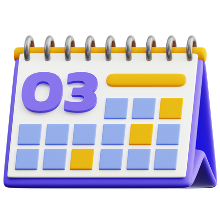 Calendar Date 3  3D Icon