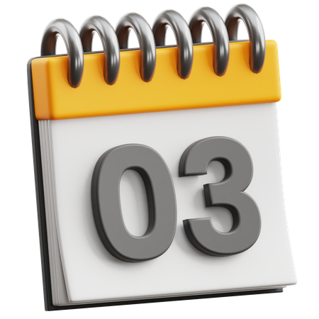 Calendar Date 3  3D Icon