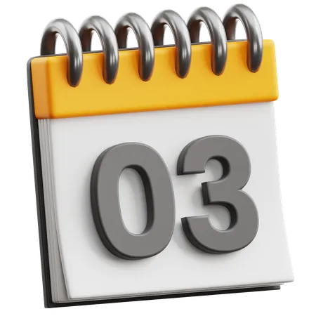 Calendar Date 3  3D Icon