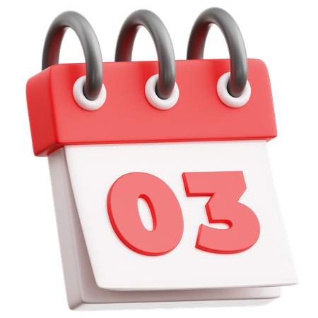 Calendar Date 3  3D Icon