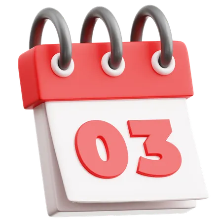 Calendar Date 3  3D Icon