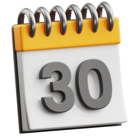 Calendar Date 30  3D Icon