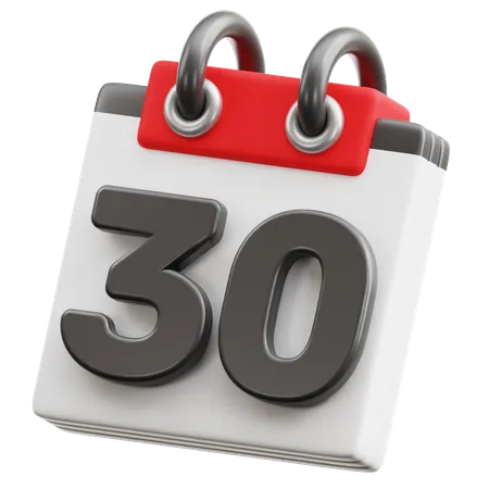 Calendar Date 30  3D Icon