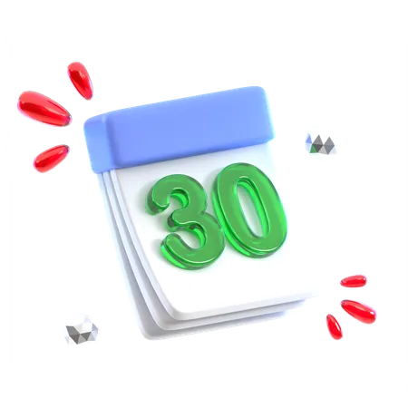 Calendar Date 30  3D Icon