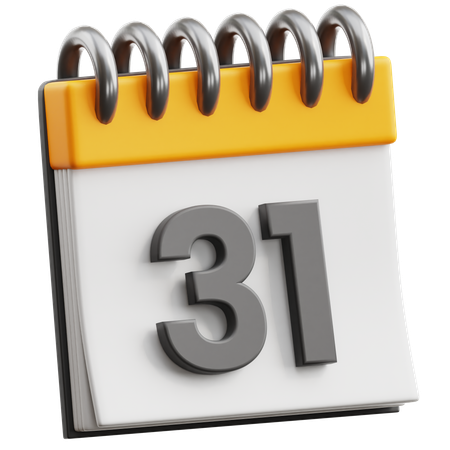 Calendar Date 31  3D Icon