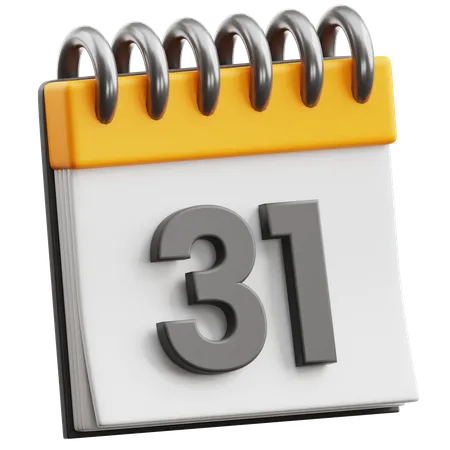 Calendar Date 31  3D Icon