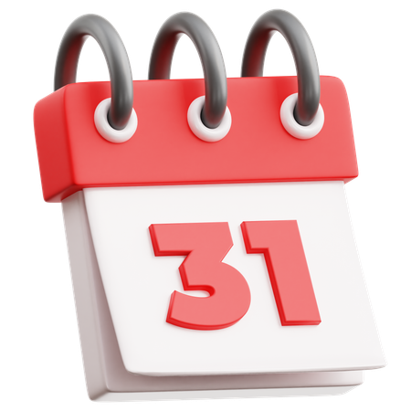 Calendar Date 31  3D Icon