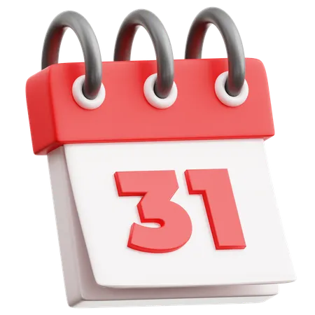 Calendar Date 31  3D Icon