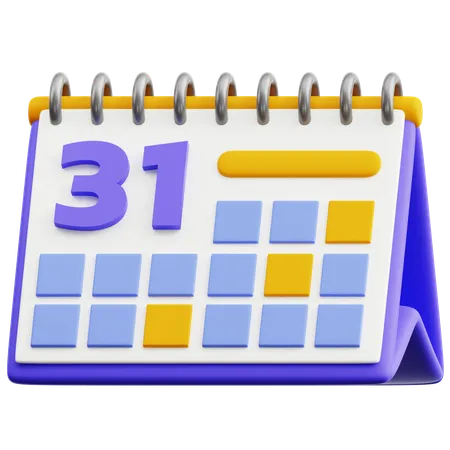 Calendar Date 31  3D Icon