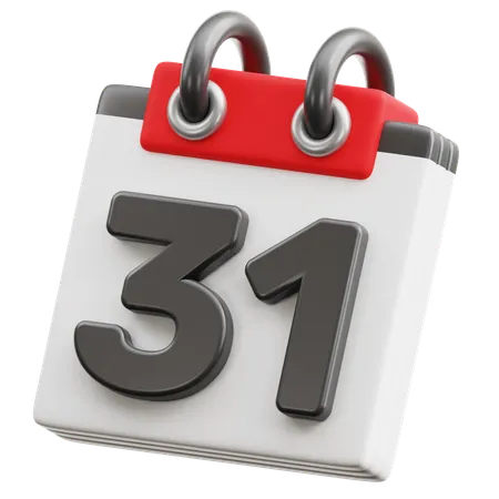 Calendar Date 31  3D Icon