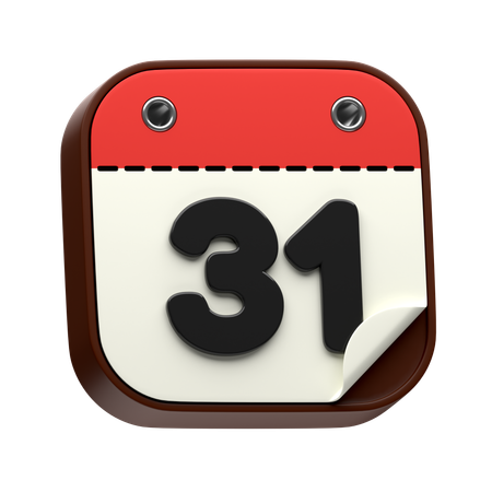 Calendar Date 31  3D Icon