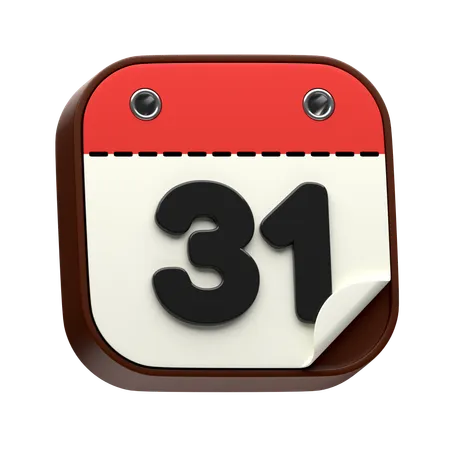 Calendar Date 31  3D Icon