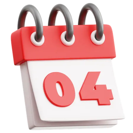 Calendar Date 4  3D Icon