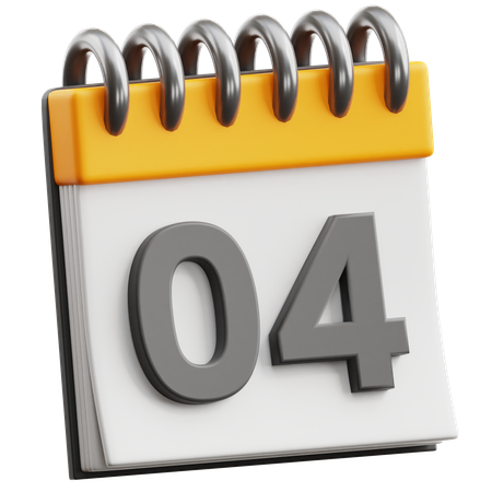 Calendar Date 4  3D Icon