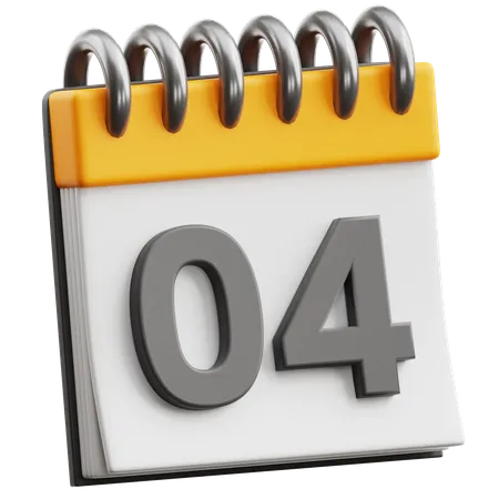 Calendar Date 4  3D Icon