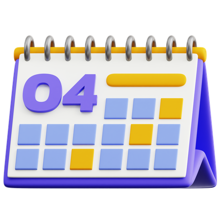 Calendar Date 4  3D Icon