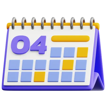 Calendar Date 4  3D Icon