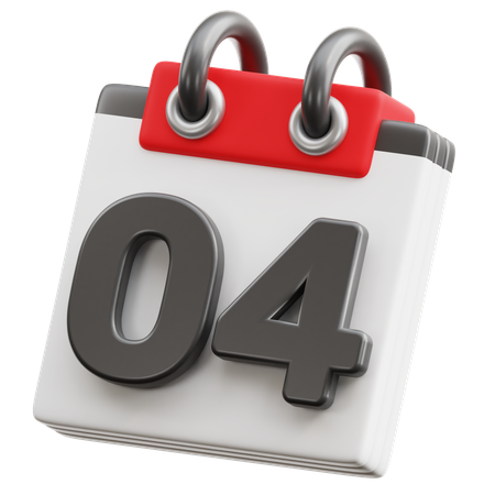 Calendar Date 4  3D Icon