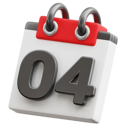 Calendar Date 4  3D Icon