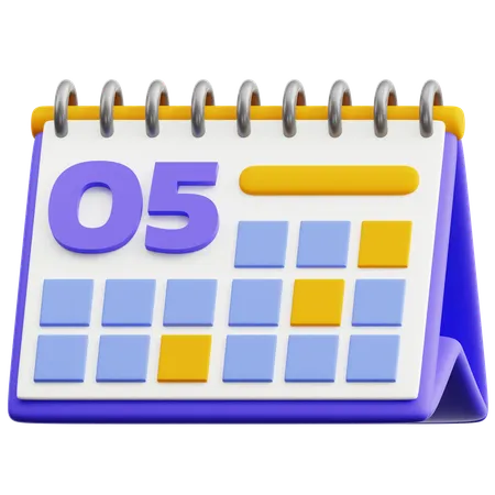 Calendar Date 5  3D Icon