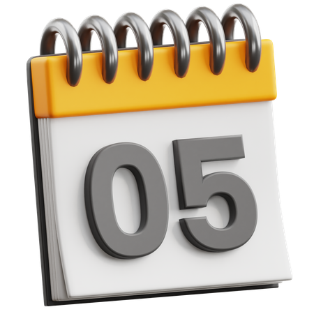 Calendar Date 5  3D Icon