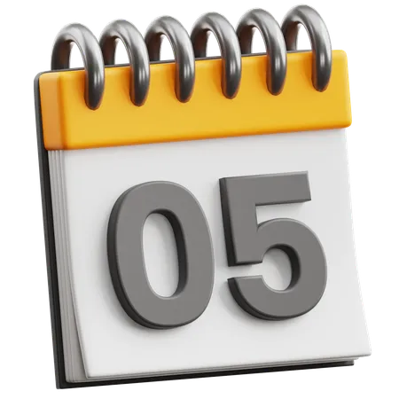 Calendar Date 5  3D Icon