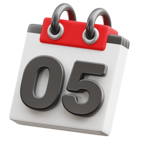 Calendar Date 5  3D Icon