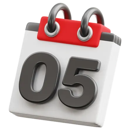 Calendar Date 5  3D Icon