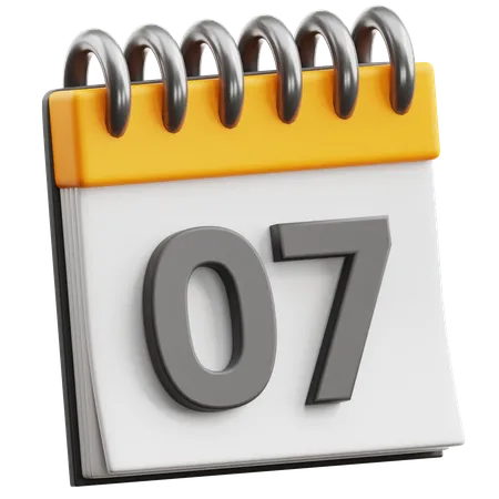 Calendar Date 7  3D Icon