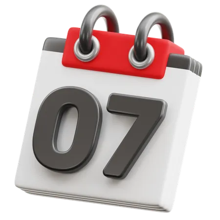 Calendar Date 7  3D Icon