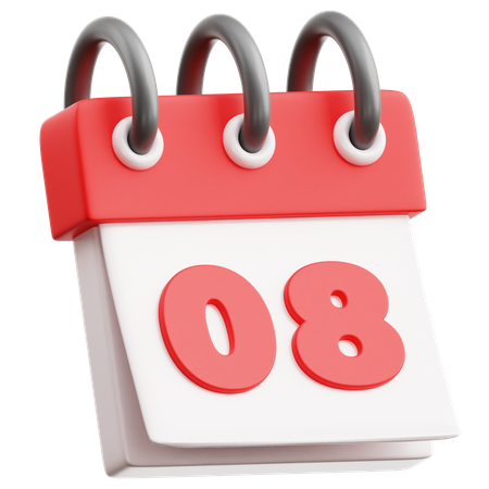 Calendar Date 8  3D Icon