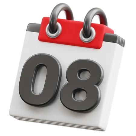 Calendar Date 8  3D Icon