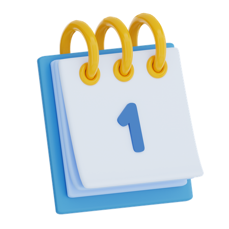 Calendar Day 1  3D Icon