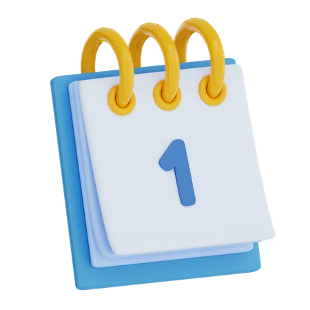 Calendar Day 1  3D Icon