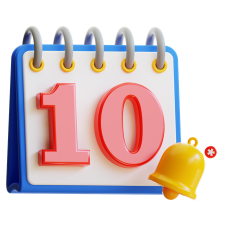 暦日10  3D Icon