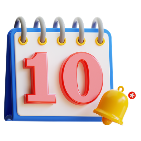 Calendar Day 10  3D Icon