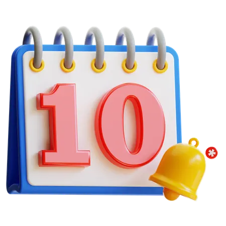 Calendar Day 10  3D Icon