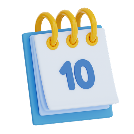 Calendar Day 10  3D Icon