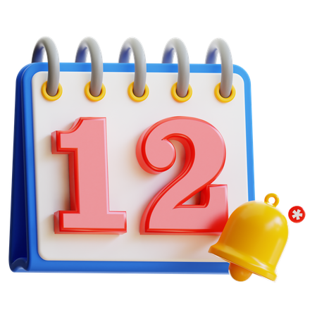 Calendar Day 12  3D Icon